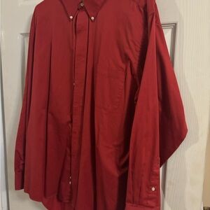Izod Classic twillButton-Up Shirt burnt orangey red
